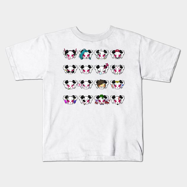 All Panda Logos Kids T-Shirt by MsPandAlyssa